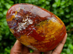 Polished Red Flame And Red Jasper Standing Free Forms x 3 From Madagascar