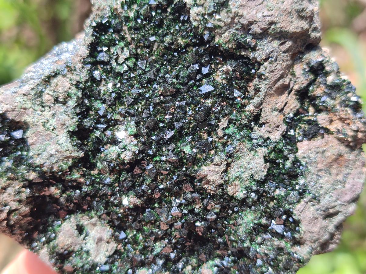 Natural Libethenite Crystals On Dolomite Matrix Specimens x 2 From Shituru, Congo