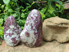 Polished Rubellite Pink Tourmaline Standing Free Forms x 2 From Ambatondrazaka, Madagascar