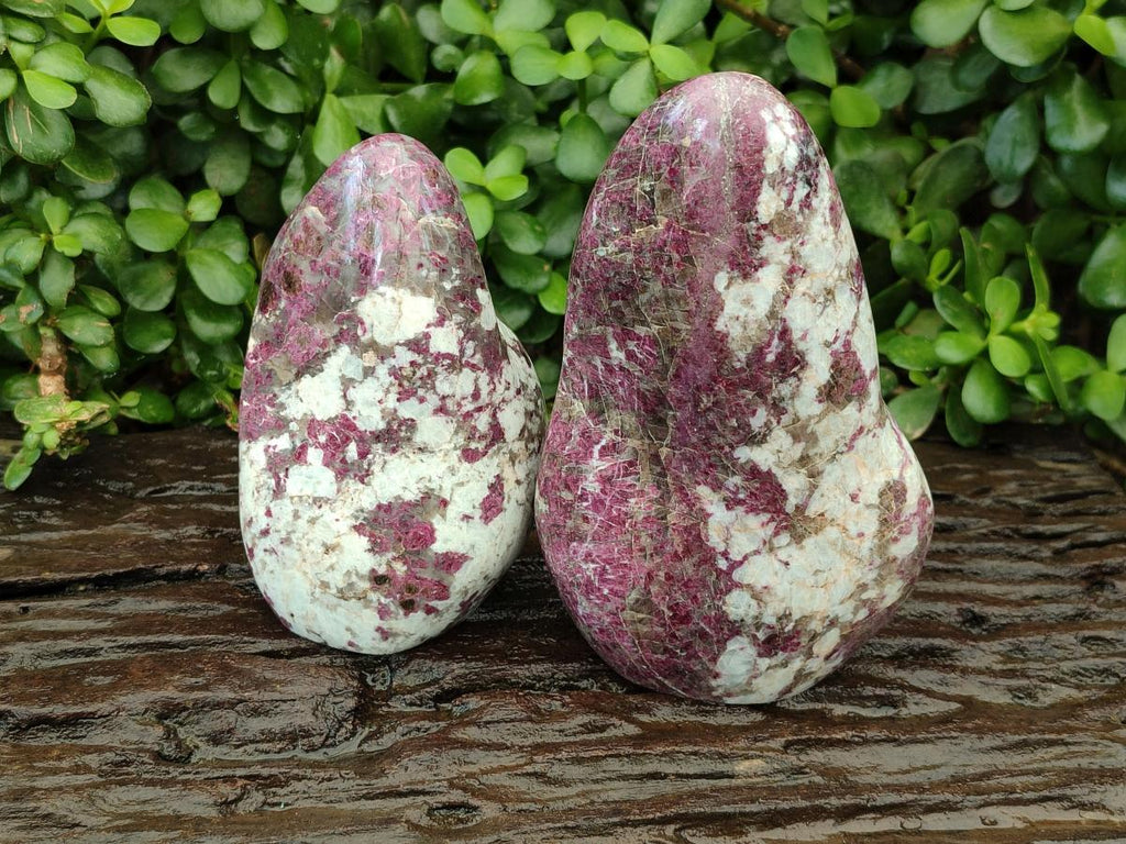 Polished Rubellite Pink Tourmaline Standing Free Forms x 2 From Ambatondrazaka, Madagascar