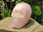 Hand Made Large Rose Quartz Skull Carving x 1 From Madagascar