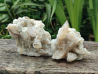 Natural Drusy Quartz Coated Spearhead Calcite Specimens x 7 From Albert's Mountain, Lesotho