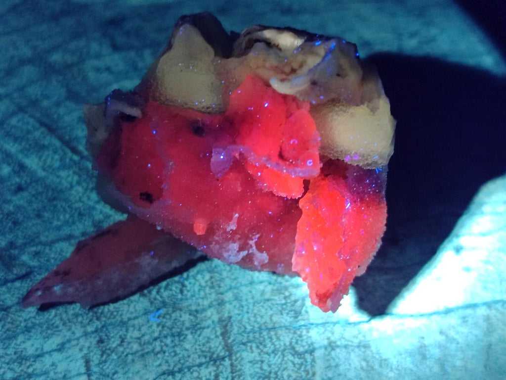 Natural Drusy Quartz Coated Spearhead Calcite Specimens x 7 From Albert's Mountain, Lesotho