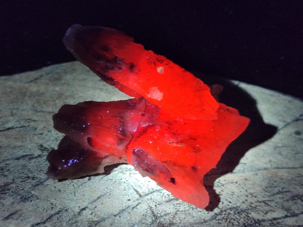 Natural Drusy Quartz Coated Spearhead Calcite Specimens x 7 From Albert's Mountain, Lesotho