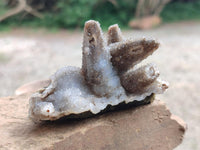 Natural Drusy Quartz Coated Spearhead Calcite Specimens x 7 From Albert's Mountain, Lesotho
