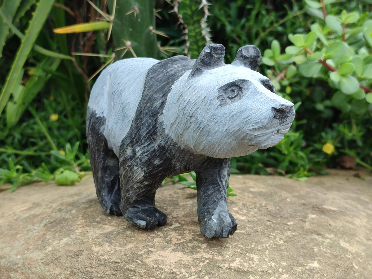Hand Made Wonderstone Panda Carving x 1 From Zimbabwe