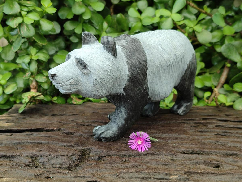 Hand Made Wonderstone Panda Carving x 1 From Zimbabwe