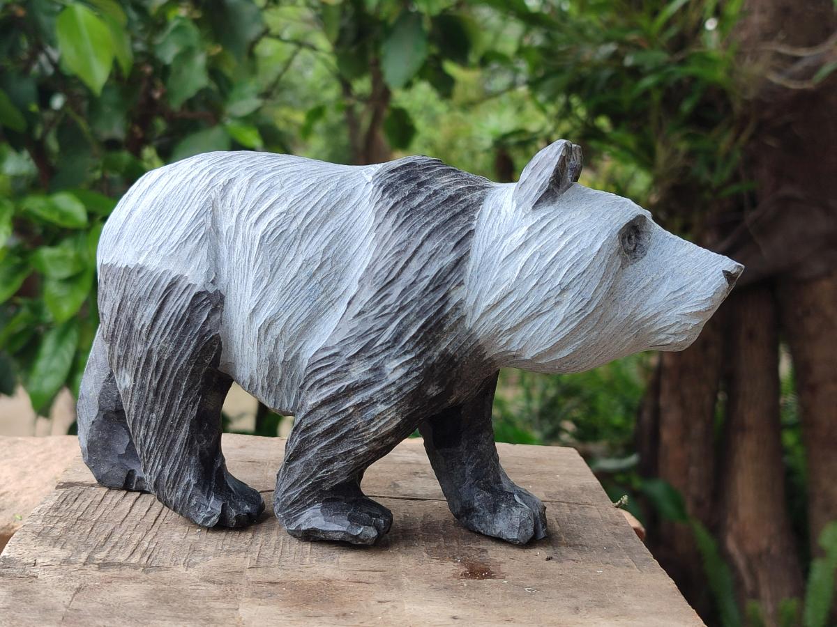 Hand Made Wonderstone Panda Carving x 1 From Zimbabwe
