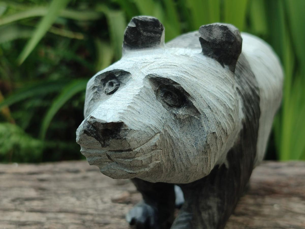 Hand Made Wonderstone Panda Carving x 1 From Zimbabwe