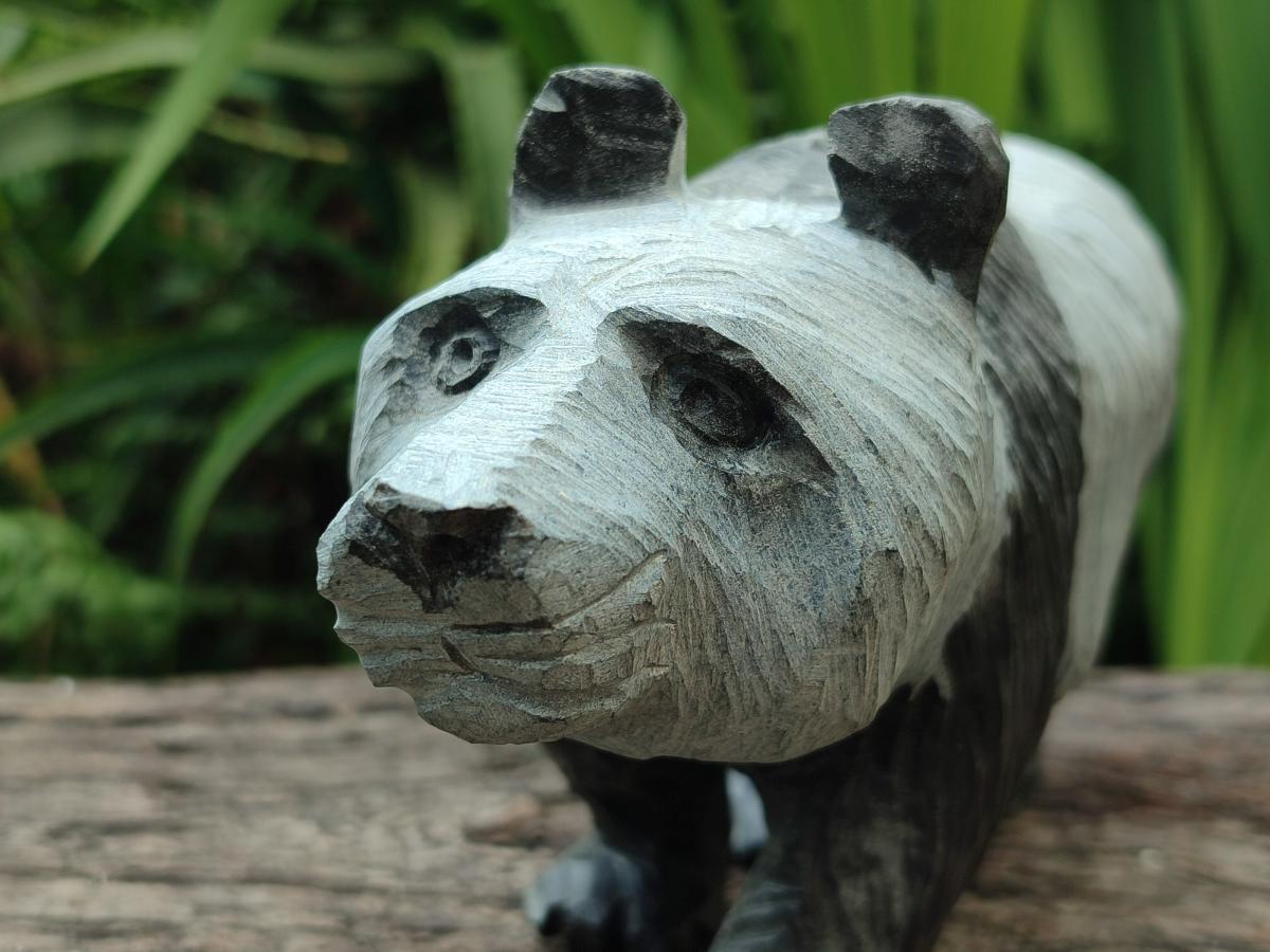 Hand Made Wonderstone Panda Carving x 1 From Zimbabwe