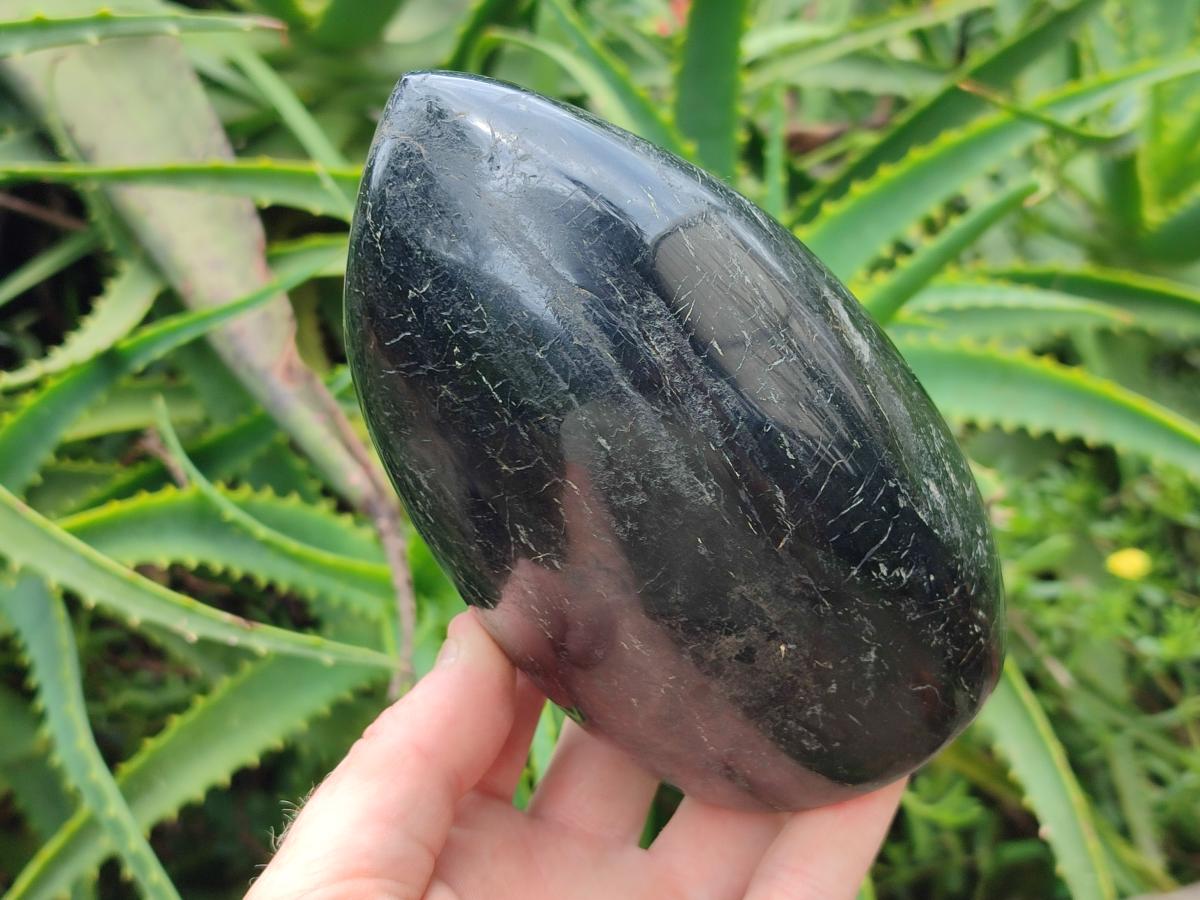 Polished Black Tourmaline Standing Free Form x 1 From Madagascar