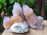 Natural Amethyst and Ametrine Spirit Quartz Clusters x 12 From Boekenhouthoek, South Africa