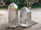 Polished Smokey Window and Citrine Quartz Crystals x 4 From Madagascar