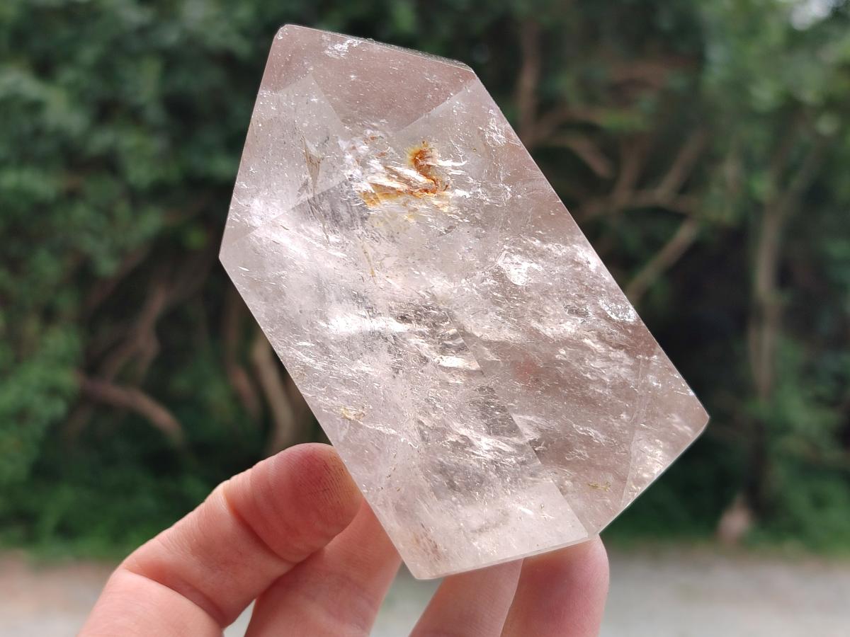 Polished Smokey Window and Citrine Quartz Crystals x 4 From Madagascar