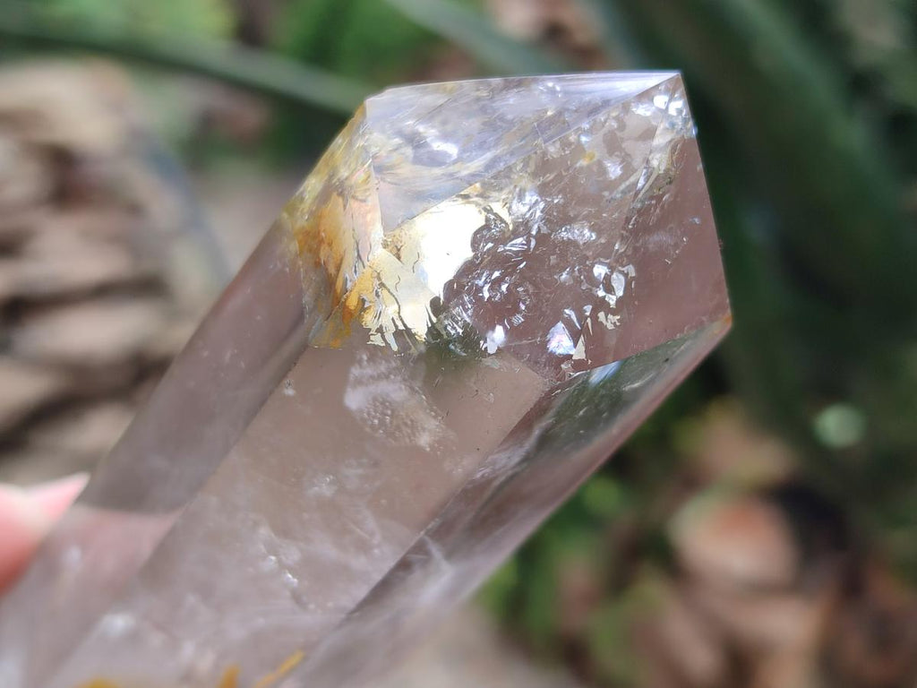 Polished Smokey Window and Citrine Quartz Crystals x 4 From Madagascar