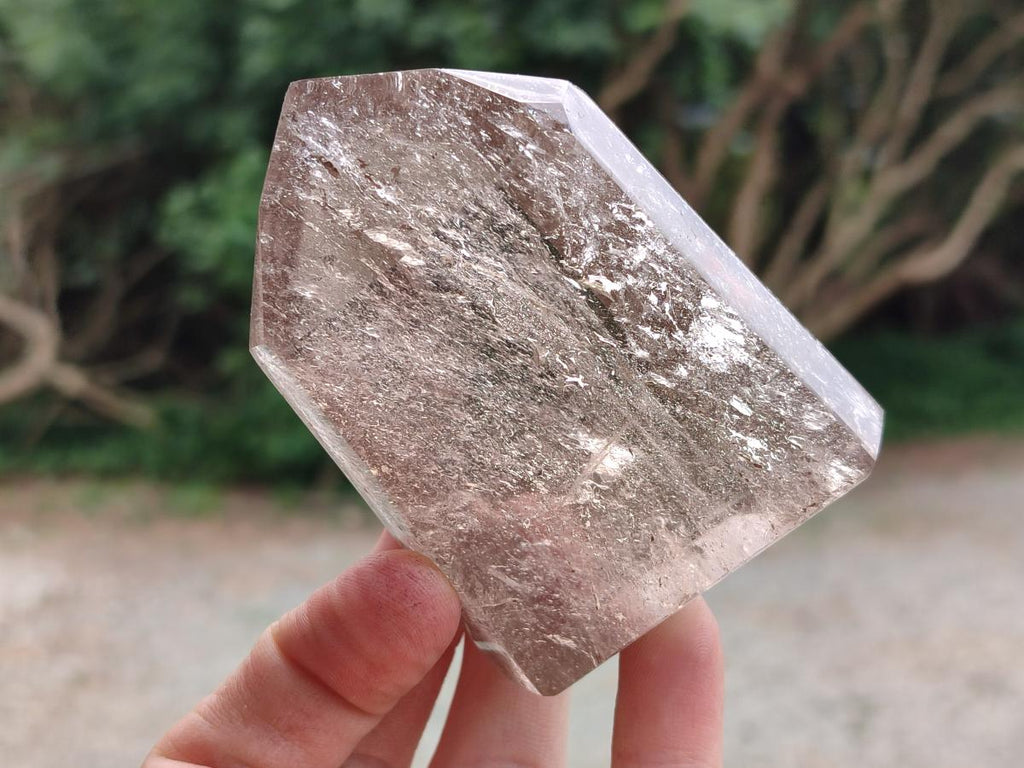 Polished Smokey Window and Citrine Quartz Crystals x 4 From Madagascar