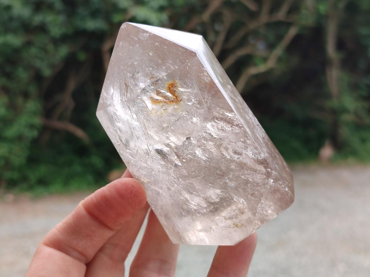 Polished Smokey Window and Citrine Quartz Crystals x 4 From Madagascar