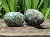 Polished Emerald Mica 'Mutokolite' Standing Free Forms x 6 From Mutoko, Zimbabwe