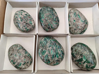Polished Emerald Mica 'Mutokolite' Standing Free Forms x 6 From Mutoko, Zimbabwe