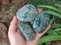 Polished Emerald Mica 'Mutokolite' Standing Free Forms x 6 From Mutoko, Zimbabwe