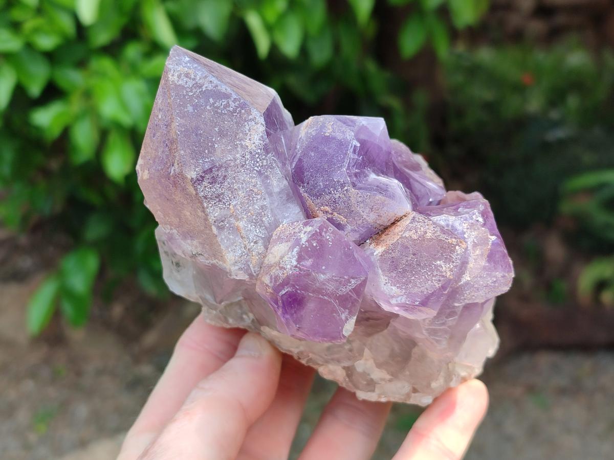 Natural Jacaranda Amethyst Crystal Clusters x 2 From Mumbwa, Zambia - Toprock Gemstones and Minerals 