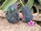 Natural Libethenite Crystals On Dolomite Matrix Specimens x 2 From Shituru, Congo