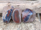 Polished On One Side Red Shashe River Agate Nodules x 24 From Shashe River, Zimbabwe