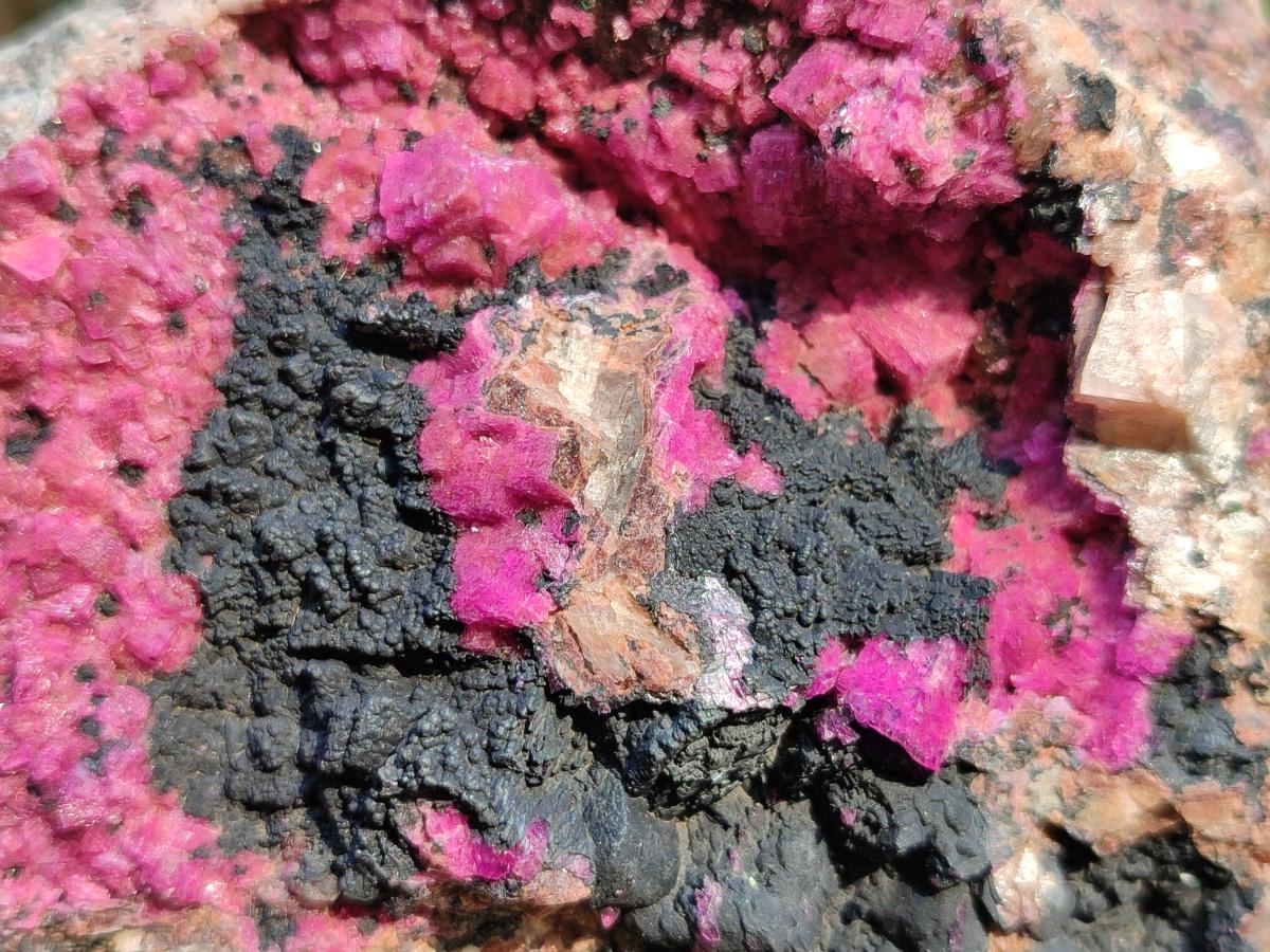 Natural Salrose Cobaltion Dolomite with Heterogenite Specimens x 2 From Kakanda, Congo