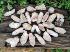 Natural Hematoid Coated Candle Quartz Crystals x 35 From Antsirabe, Madagascar