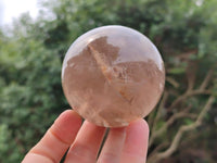 Polished Clear and Smoky Quartz Crystal Balls x 3 From Madagascar