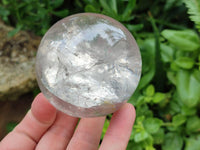 Polished Clear and Smoky Quartz Crystal Balls x 3 From Madagascar