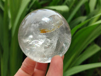 Polished Clear and Smoky Quartz Crystal Balls x 3 From Madagascar