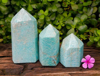 Polished Amazonite Crystals x 3 From Madagascar