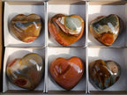 Polished Polychrome Jasper Hearts x 6 From NW Coast, Madagascar