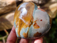 Polished Polychrome Jasper Hearts x 6 From NW Coast, Madagascar