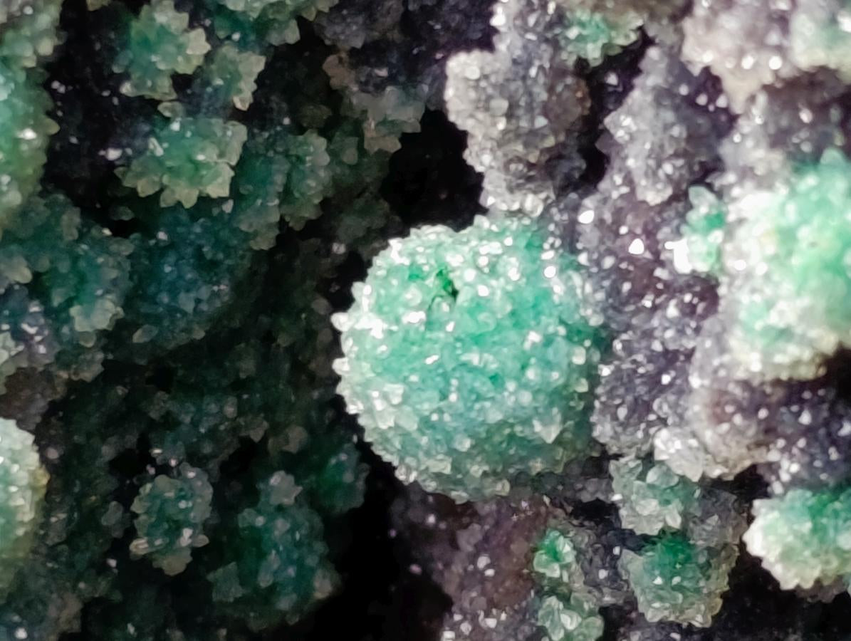 Natural Drusy Quartz Coated Ball Malachite On Dolomite Specimen x 1 From Mindingi Mine, Kambove, Congo