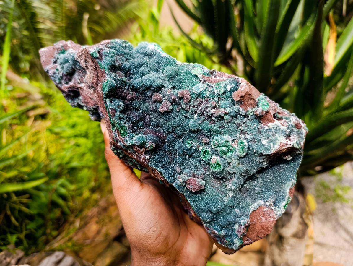 Natural Drusy Quartz Coated Ball Malachite On Dolomite Specimen x 1 From Mindingi Mine, Kambove, Congo