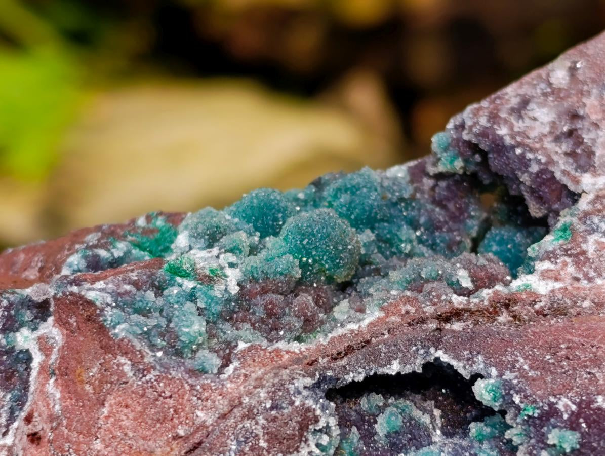 Natural Drusy Quartz Coated Ball Malachite On Dolomite Specimen x 1 From Mindingi Mine, Kambove, Congo