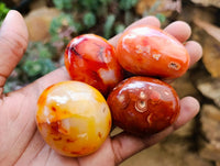 Polished Carnelian Agate Gemstone Galets x 20 From Madagascar