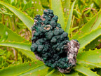 Natural Crystalline Ball Malachite and Quartz on Dolomite Specimen x 1 From Mindingi Mine, Kambove, Congo