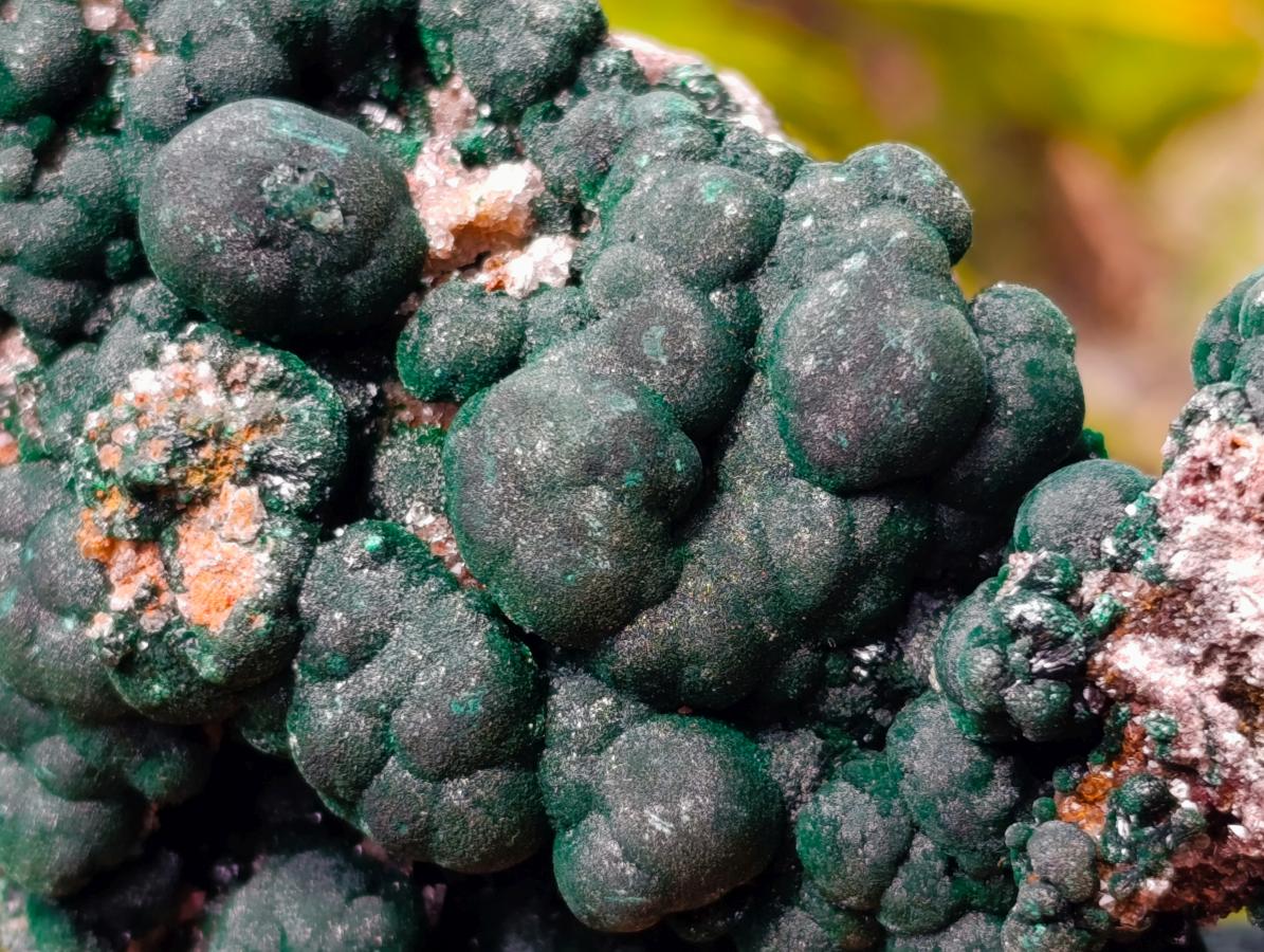 Natural Crystalline Ball Malachite and Quartz on Dolomite Specimen x 1 From Mindingi Mine, Kambove, Congo