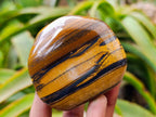 Polished Jumbo Golden Tigers Eye with Banded Iron Stone Free Forms x 4 From Prieska, South Africa