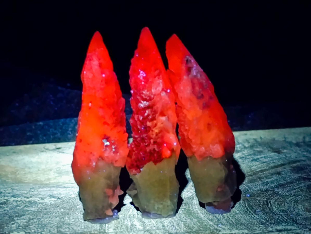 Natural Drusy Quartz Coated Spearhead Calcite Specimens x 35 From Albert's Mountain, Lesotho