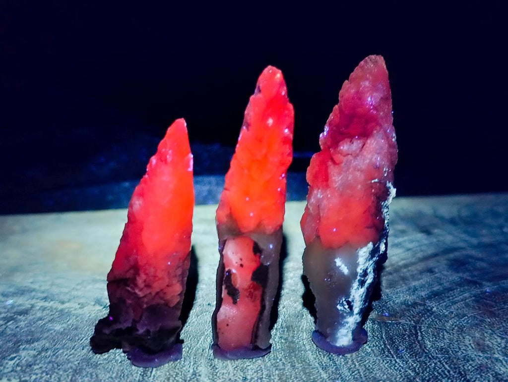 Natural Drusy Quartz Coated Spearhead Calcite Specimens x 35 From Albert's Mountain, Lesotho