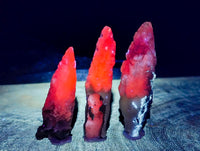 Natural Drusy Quartz Coated Spearhead Calcite Specimens x 35 From Albert's Mountain, Lesotho