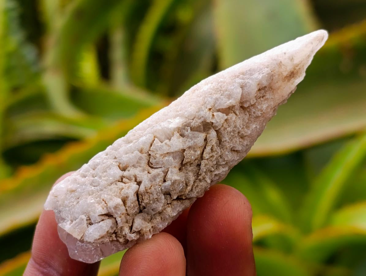 Natural Drusy Quartz Coated Spearhead Calcite Specimens x 35 From Albert's Mountain, Lesotho