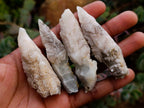 Natural Drusy Quartz Coated Spearhead Calcite Specimens x 35 From Albert's Mountain, Lesotho