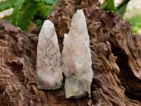 Natural Drusy Quartz Coated Spearhead Calcite Specimens x 35 From Albert's Mountain, Lesotho