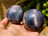 Polished Red Shashe River Banded Agate Spheres x 6 From Shashe River, Zimbabwe