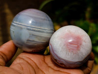 Polished Red Shashe River Banded Agate Spheres x 6 From Shashe River, Zimbabwe